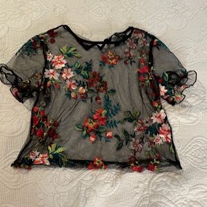 Never worn mesh floral crop